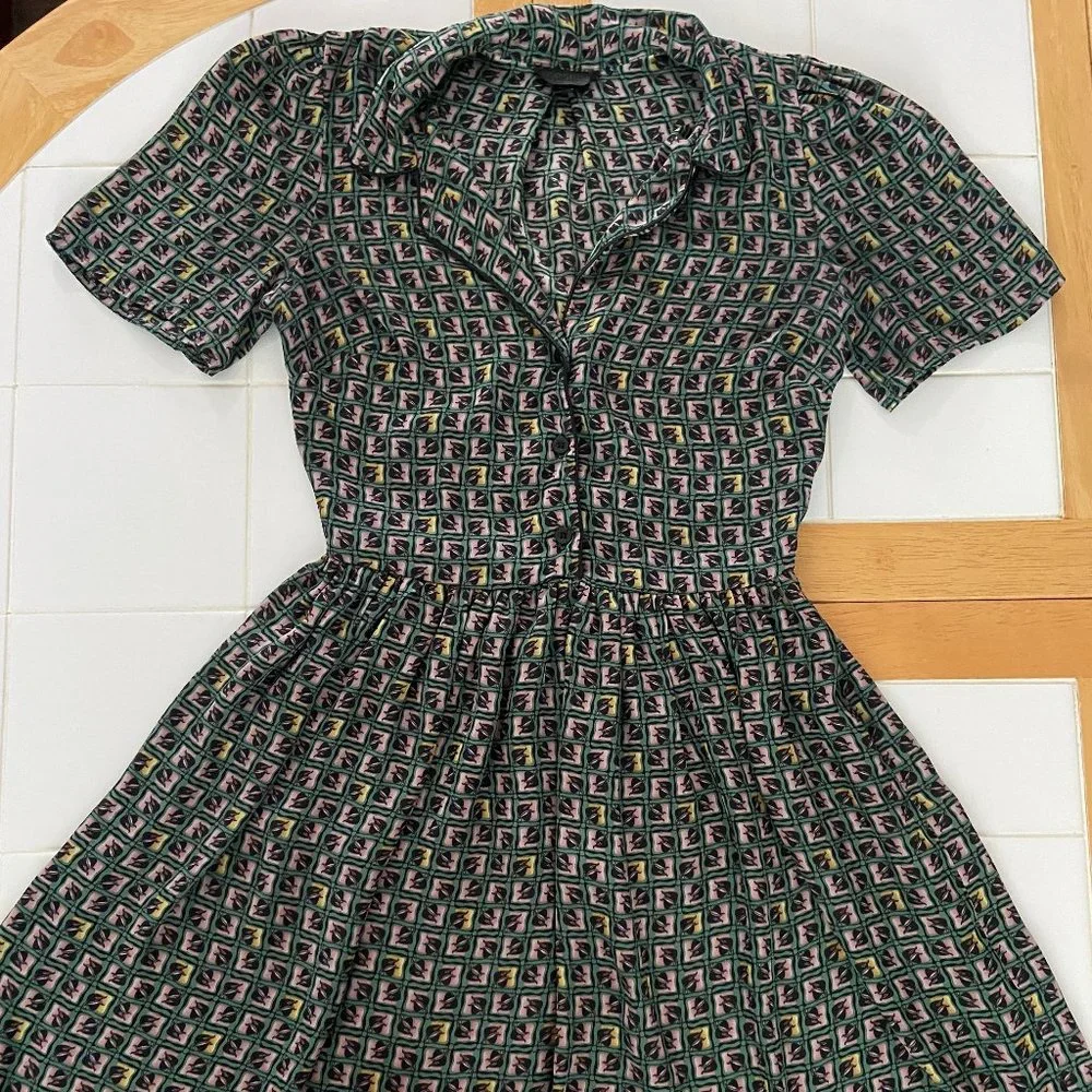 Topshop Silky Piped Tile Shirt Day Dress ASO Clara Oswald